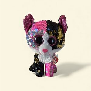 Ty Multicolor Sequin Cat Plush